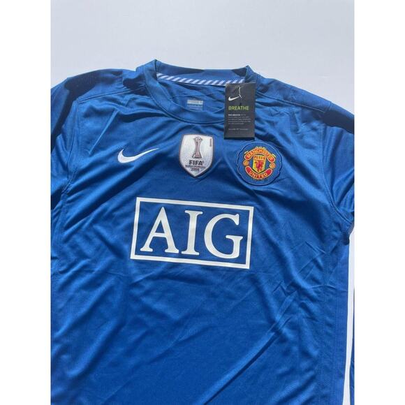 Cristiano Ronaldo 2008-2009 Away Blue Manchester United UCL Long Sleeve Jerse - Picture 3 of 8